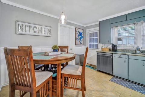 Dining area ideal for meals, games, and family time.