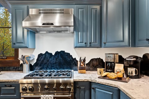 The high-end Thermador gas stove and range make cooking for every meal a delightful experience.