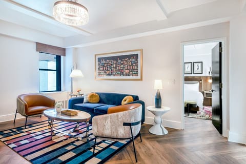 Living area. Exact unit will be assigned upon arrival. Views, colors, and decor may vary.
