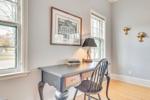 Sitting Room | 1st Floor | Laptop-Friendly Workspace | Decorative Fireplace