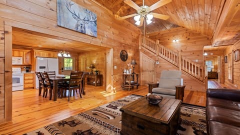 View from Living Space into Dining and Kitchen Area