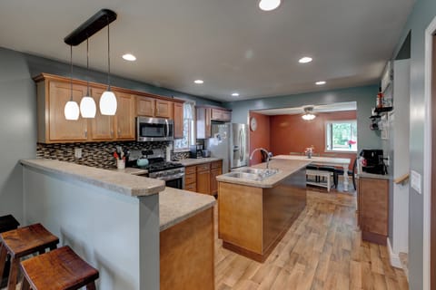 Huge open kitchen from the living room