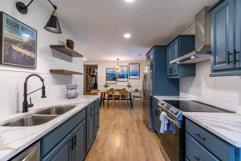 The stocked kitchen provides all you will need to make ever meal together