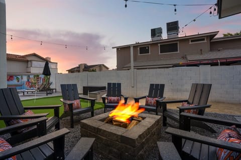 Gather around the firepit for cozy evenings by the pool—where warmth and tranquility meet under the stars.