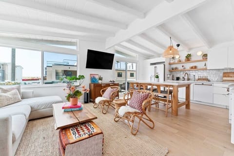 open main kitchen and living room