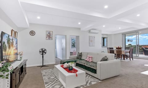 Comfortable sofa and TV