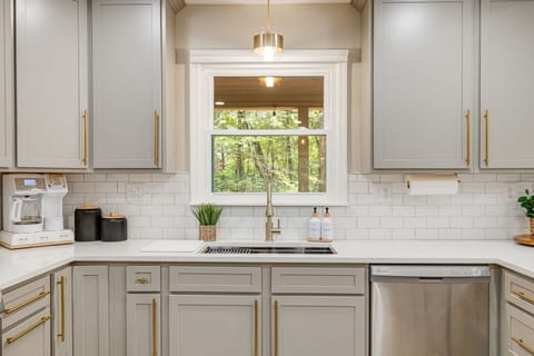 Start your mornings right with complimentary Starbucks ground coffee and K-Cups, along with coffee filters, sugar, and creamer provided for your convenience.