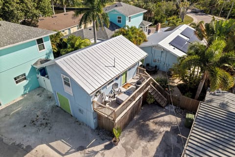 Cottage is up the stairs above a secure storage area. Private parking space.