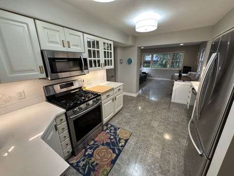 Floor, Flooring, Indoors, Kitchen, Microwave