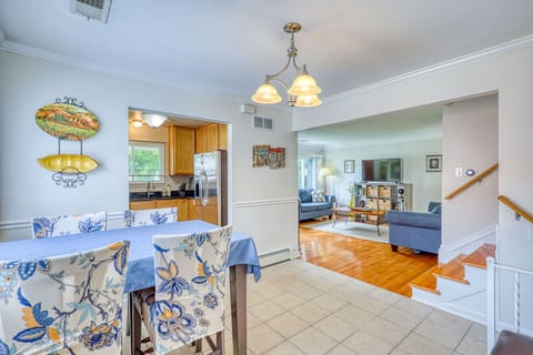 View of kitchen, dining and living room
