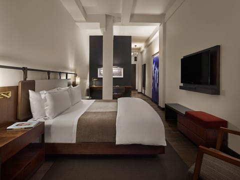 Stretch out in a spacious room with entertainment at hand.