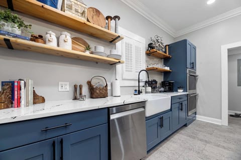 Gorgeous renovated kitchen with farmhouse sink. 