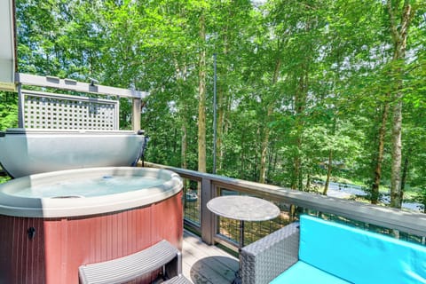 House Exterior | Furnished Deck | Private Hot Tub