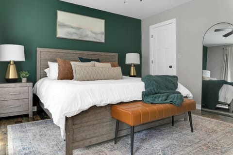 Large full-length floor mirror in each bedroom, perfect for getting ready for the day or night.
An additional mirror is provided in the closet!
Closet also includes a luggage rack and a pack-n-play.