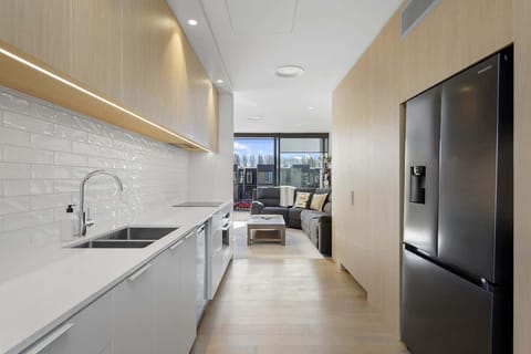 Full kitchen including Nespresso coffee machine.