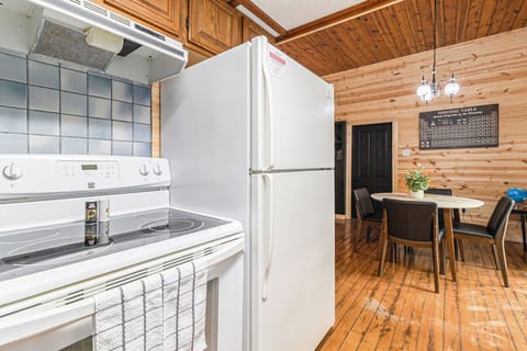 Kitchen electric stove and refrigerator