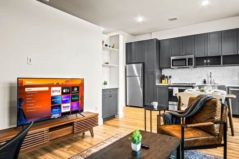 Once you enter the living room you'll find a space that feels both luxurious and cozy, perfect for unwinding after a long day.