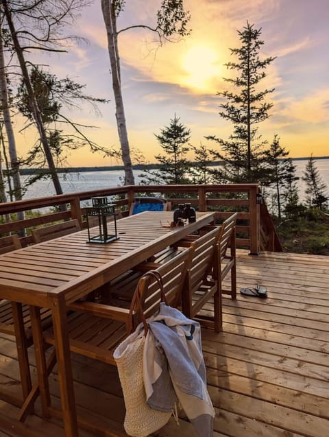 Soaking in the sunsets on private deck
