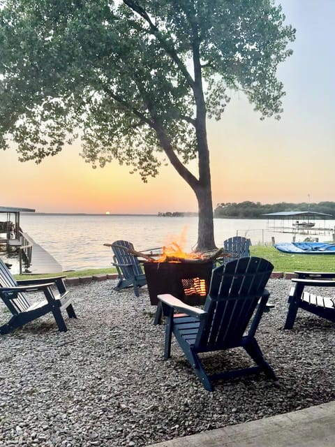 Relax around the fire and watch the amazing sunsets over the water every night! 