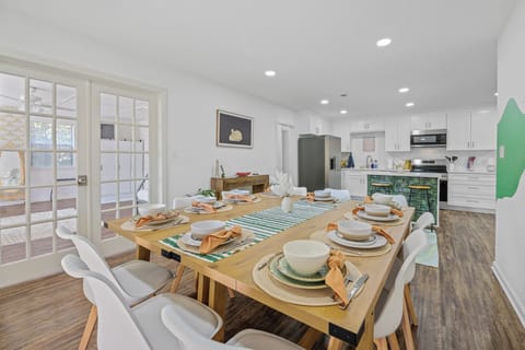 Dining table that seats up to ten guests comfortably