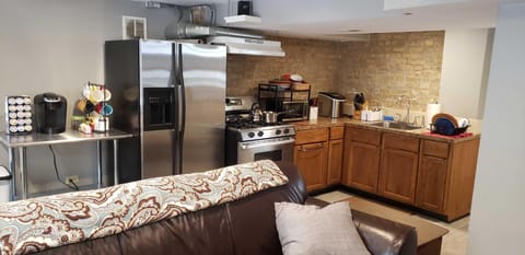 View of kitchen area from the living area.