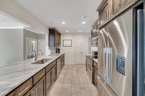 Fully equipped kitchen with huge fridge