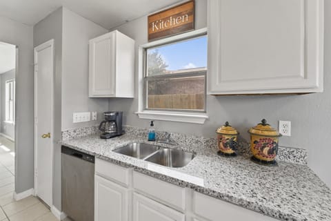 A dishwasher and pantry are also available.