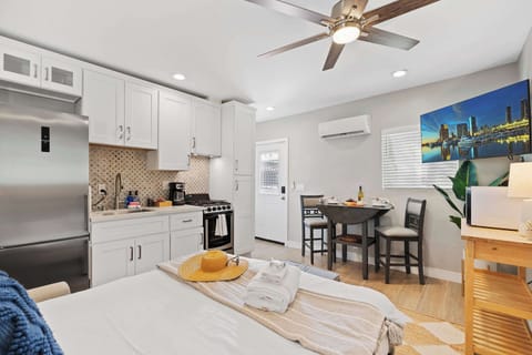 Cozy studio (sofa bed, kitchen, dining area, AC, TV, ceiling fan)
