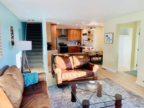 View of the kitchen and dining area from living room