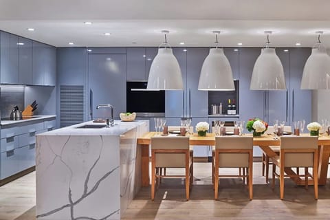 Each residence features a fully equipped gourmet kitchen