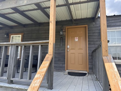 Cabin entrance and porch