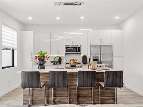 Each unit is the same floorplan with a fully equipped kitchen & open living area