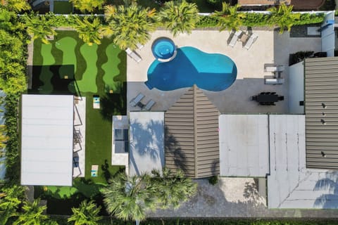 Aerial View Pool and Golf Area