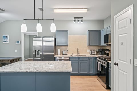 Fully stocked modern kitchen