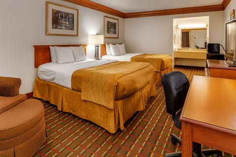 Unwind on plush double beds in a warm, quiet room.