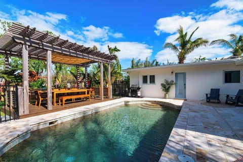 Relaxing saltwater pool area ideal for all-day lounging