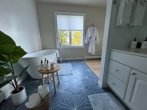 Spa Like Bathroom with Deep Soaking Tub