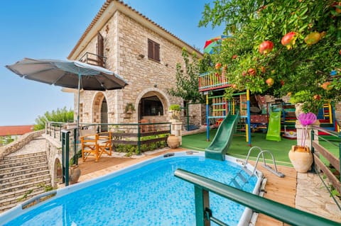 View of the pool and playground