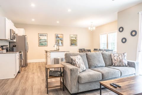 Living room comfortably located in the heart of the home.