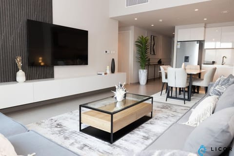 Experience opulence and style in our sophisticated living room, nestled within the vibrant cityscape of Downtown Dubai.
