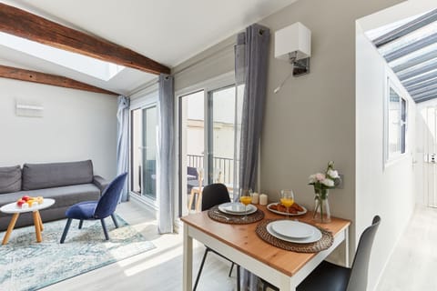 The open-plan living and dining area