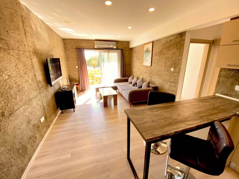 Living room open the private balcony where view the park.