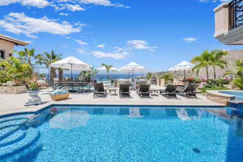 Poolside patio with gorgeous ocean views