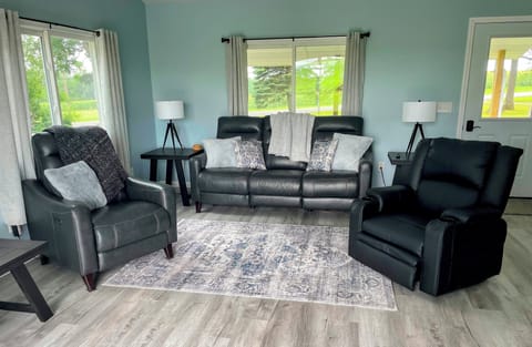 Living area with electric reclining couch & chair