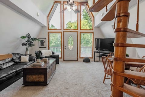 Living room view with large windows