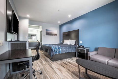 Stretch out on the sofa after a restful night’s sleep.