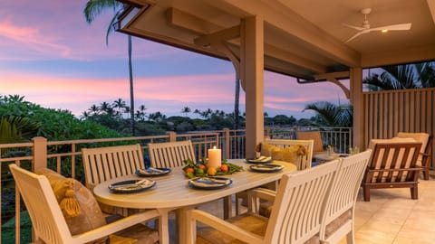 Dine alfresco at sunset with ocean views and warm island breezes.