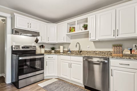 kitchen view from dining room entrance