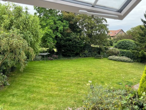 View of communal lawn carparking to the side for 5 cars. One for each cottage