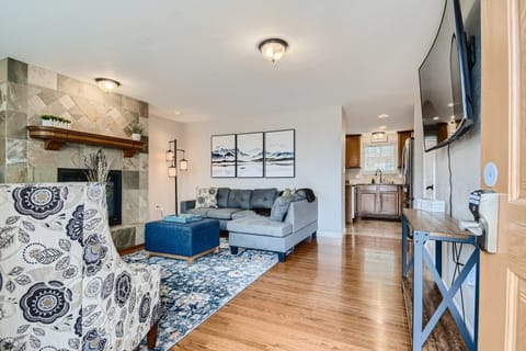 Main level living area with Smart TV.